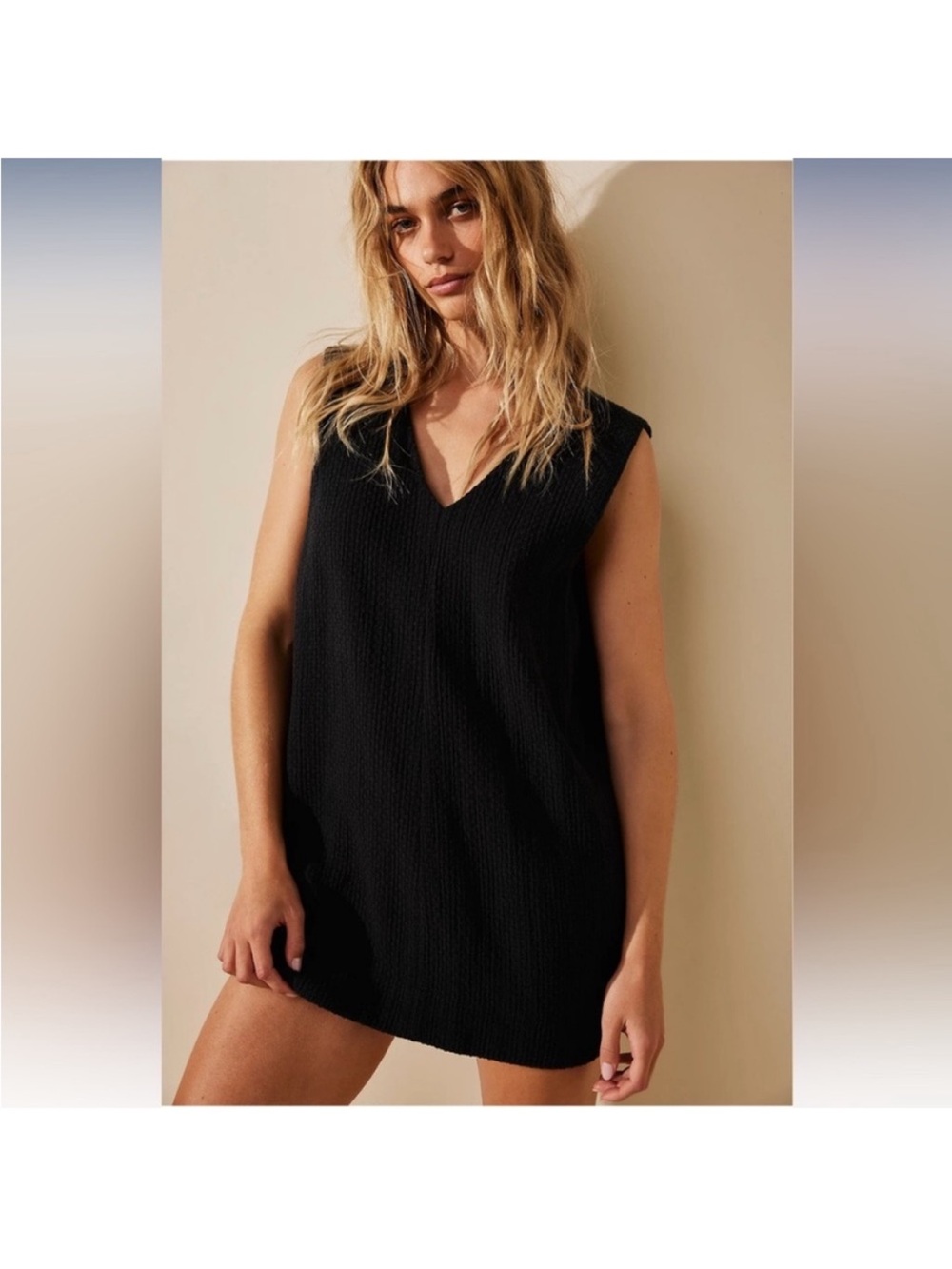 NWOT Free People Koa Mini Dress in Black